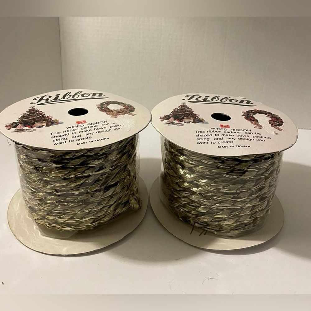60ft of Gold Wired "Rope" Ribbon Chord